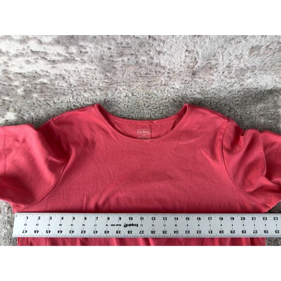 LL Bean Plus Size 1X Supima Cotton Minimalist Basic Top Pink Short Sleeve Shirt - Picture 3 of 5
